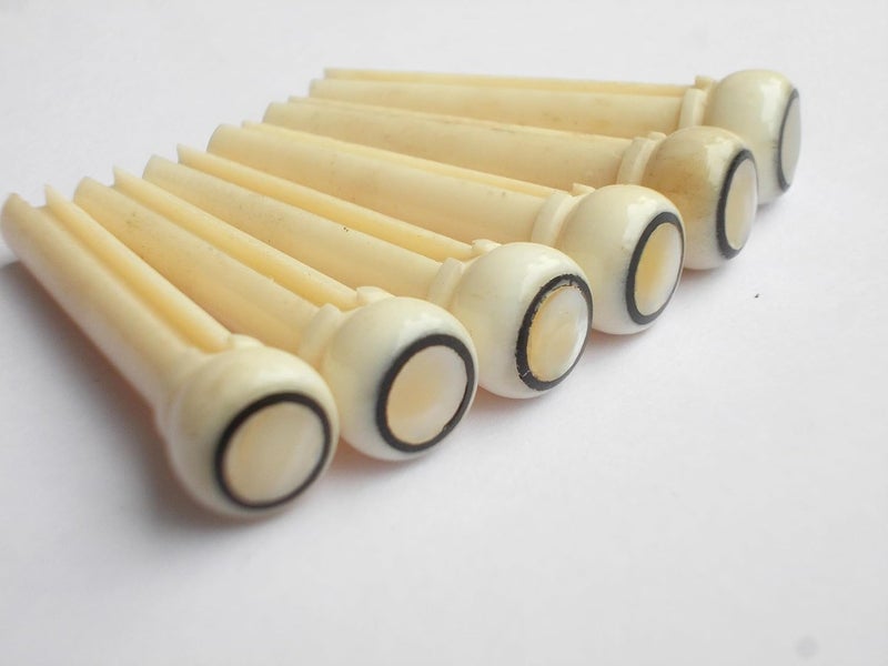 Musical String 6 pcs (1 set) Real Bone Acoustic Guitar Bridge Pins High Quality - Image 1